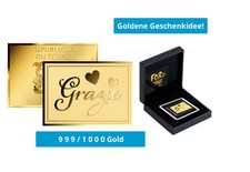 Goldbarren Motiv "Grazie"