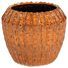 Blumentopf Topf Übertopf amber Ide Rib Ø16,5cm H14cm Keramik Pflanztopf Herbst