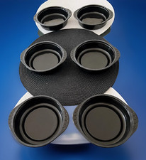 6 Teller Schalen Mikrowellengeschirr Kunststoff Schwarz 400 ml 15 x 3,5 cm