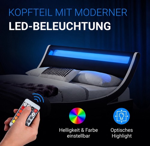 Modernes led bett - led, 140x200