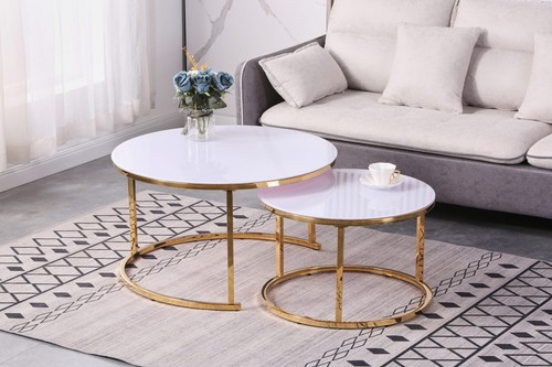 Designer couchtisch mit gold - couchtisch,