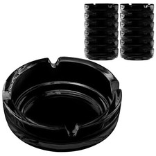Glas aschenbecher schwarz rund - aschenbecher,