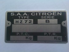 Schild typenschild citroen - citroen, hy