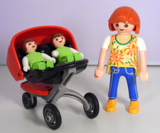 PLAYMOBIL  wie 5573 Zwillingskinderwagen Mutter Zwillinge Kinderwagen Baby #5