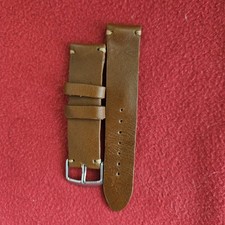 Man Handmade Genuine  Leather Watch two Strap Bracelet Water-Res Vintage  20 mm