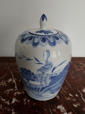 Deckelvase China Porzellan blau weiß