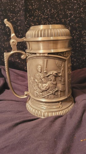 Zinn krug mit deckel - mit,