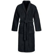 Bademantel mit Schalkragen Saunamantel Morgenmantel 100% Baumwolle Damen Herren