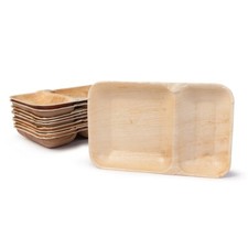 BIOZOYG Palmblattgeschirr Palmblattteller Einwegteller 2 Kammern, div. Mengen