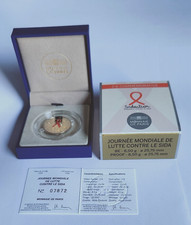 2 Euro Frankreich Gedenkmünze - polierte Platte - 2014 Welt-Aidstag coloriert