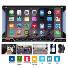 Doppel DIN Autoradio 7 Zoll Bluetooth USB AUX TypeC FM MP5-Player mit RGB-Tasten