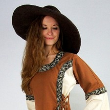 Großer Mittelalter Hut Wolle Damen - 6 Farben - Fasching Karneval Mittelalterhut