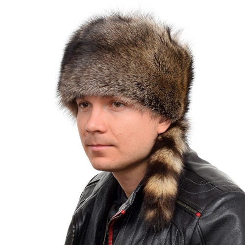Trappermütze aus waschbär - aus,