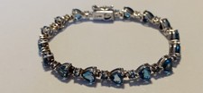 Armband Blautopas 16 Herzchen