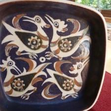 Royal Copenhagen / Aluminia - Fajance Schale mit Vögeln von Nils Thorsson 70er J