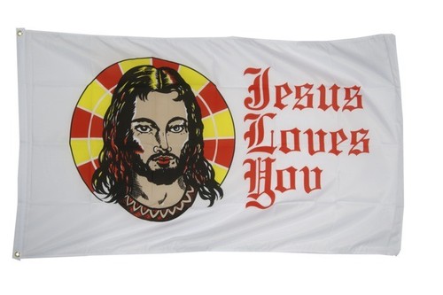 Fahne jesus loves you - you, flagge
