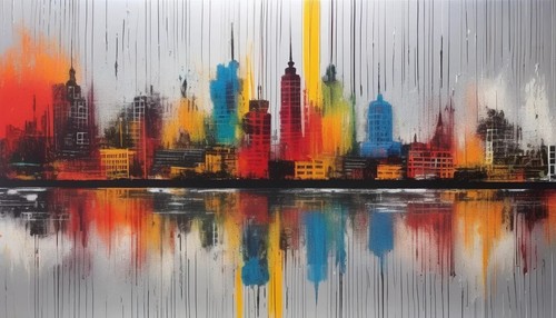 Leinwandbilder pop art skyline - leinwandbilder,