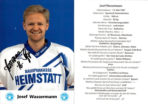 Josef wassermann autogramm - autogramm, ak