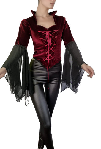 Samtbluse gothic larp dark - ,