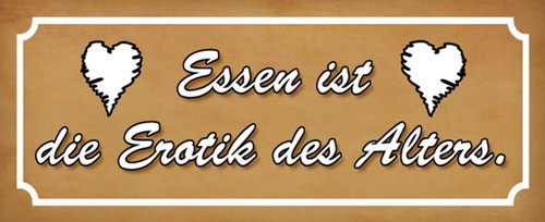 Blechschild 27x10 essen ist - blechschild,