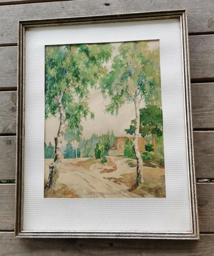 Aquarell bild birkenwald - bild,