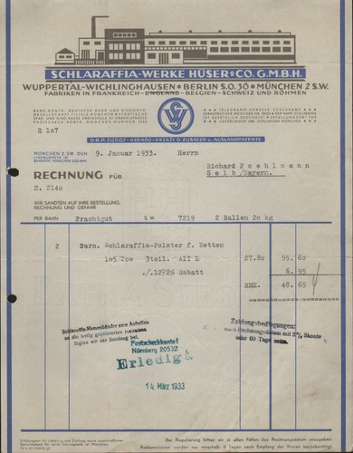 München rechnung 1933 - mÜnchen,,