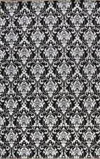 Schwarz / Silber Damast Versace Design Orientalisch Modern Fläche Teppich