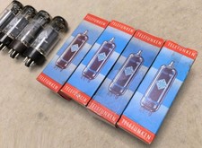 4 Röhren Telefunken Plate Wings Heat Sinks EL34 6CA7 Tube Quad RARE West Germany