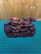 Skulptur Kunstharz Vintage Chinesischer Tempellöwe  auf Sockel 21x13x8,5cm Asien