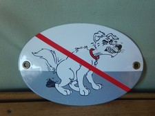 Emaille Schild Kackhund Kein Hundeklo Hundekot Warnschild oval Hunde