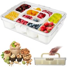 Snackbox 8 Fächer Transparent Mit Deckel Und Griff Servierschale Partyplatte