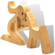 Hund holz figur statue deko - holz,