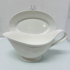 Villeroy & Boch Fiori Weiß Sauciere mit ovaler Platte