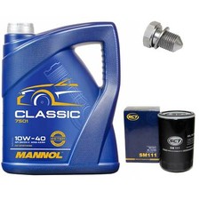 Motoröl Set 10W-40 5 Liter + Ölfilter + Ölablassschraube für Audi Seat Skoda VW