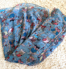 Kurt Kölln  Acc. Tuch Schal Bic Scarf Blue Eule 100% Viscose  Neu