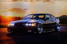 LED Bild Leuchtbild LED Bilder Wandbild / AUTO / BLACK / OLDTIMER / SPORTWAGEN