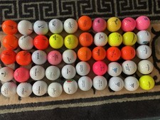 50Golfbälle - AAAA - Markenmix - bunt - teils mit Logo - sehr gut