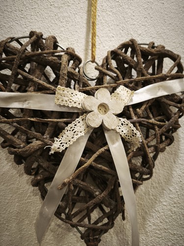 Rattan herz blume - rattan, rand