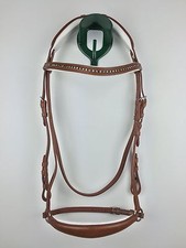 softline anatomische Trense hannoverschem Reithalfter braun silver Schnallen VB 