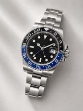 Silver gmt automatic watch - silver,