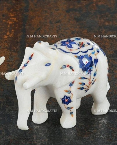 Marmor intarsien elefant - marmor,