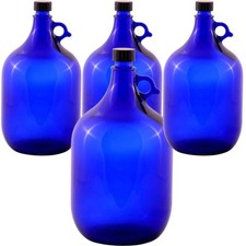 4x Blaue Glasflasche 5 Liter