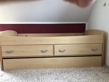 Jugendbett 90x200, 2 Schubladen und ausziehbaren Unterbett - Inkl Lattenrost 