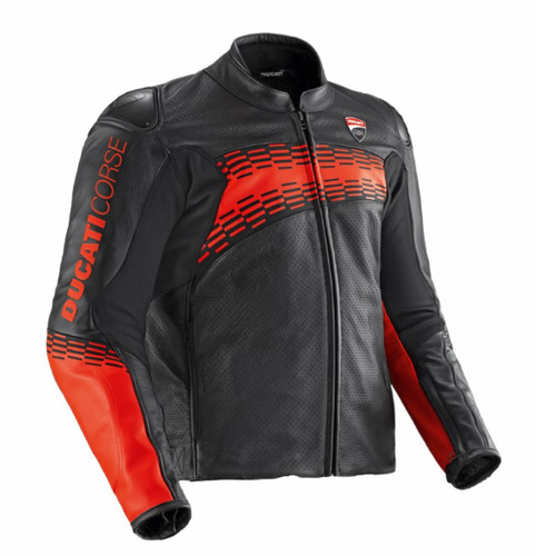 Ducati herren lederjacke - ducati, rot