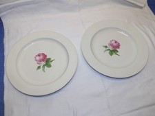 2 alte Speiseteller, Meissen Rose, Marcolini-Ära, 1774-1817, d=24,5 cm  (ME13)
