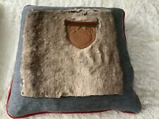 Kissen, Dekokissen mit echtem Fell, Strick, Samtborte, Chaletstil, Alpin, Alpen