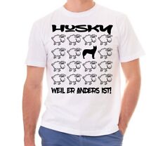 Siberian HUSKY UNISEX T-SHIRT BLACK SHEEP Männer Hund Hundemotiv Sibe Icee