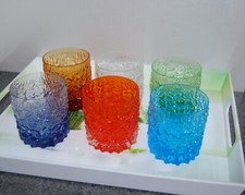 Geoffrey Baxter 6 Gläser Whitefriars bunt 60er Whiskyglas Wasserglas Scotchglas