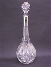 EHRENPREIS OFFIZIER JAGDRENNEN MINDEN, 1927, KRISTALLKARAFFE SILBERMANSCHETTE