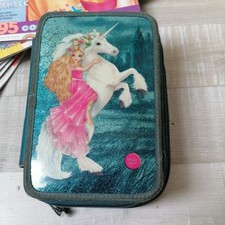 DEPESCHE Top Model 3fach Federmappe Federtasche Einhorn Fantasy mit LED Effekt. 